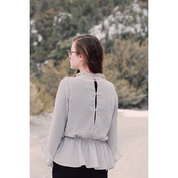 Grey Ruffled Blouse - Picture 4 of 4